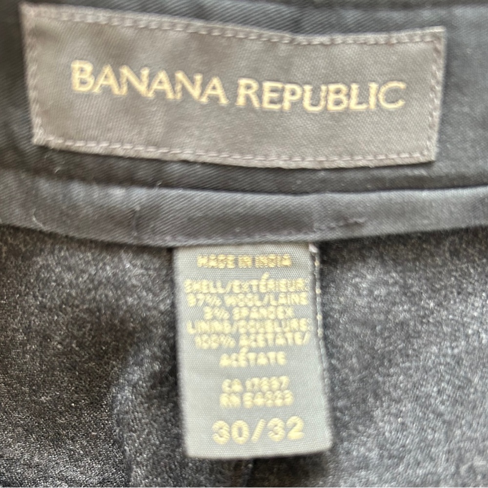4/$20 Banana Republic Men’s Wool Blend Dress Pants 30x27 Gray Button Fly Hemmed - Picture 3 of 4